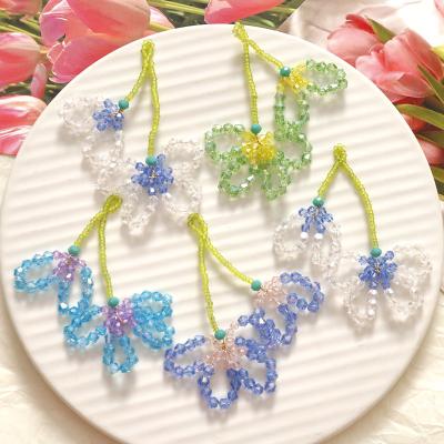 China Earring Accessories Jewelry Making 100PCS Crystal Acrylic Beads Two Small Cute DIY Braided Flower Earring Accessories For Jewelry Craft Making for sale