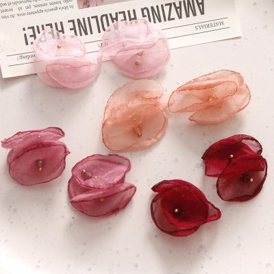 China Earring Accessories Jewelry Making 100PCS Style Soft Fabric Woven Petals DIY Earring Accessories For Craft Jewelry Making for sale