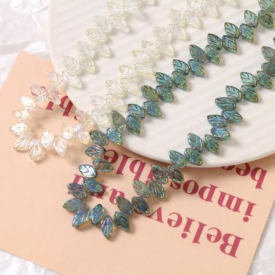 China Jewelry Making DIY Bracelet Necklace Making 100PCS Mini Glitter Leaves Resin Beads with Hole DIY for Earring Bracelet Phone Case Jewelry Making for sale