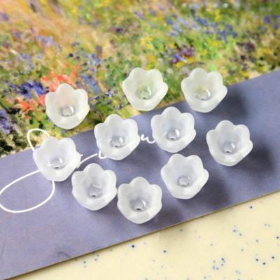 China Cute Summer Style 100PCS Mini Frosted Flowers Shape Beads Cute With Hole For Earring Bracelet Necklace Jewelry Making for sale