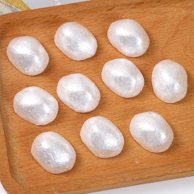 China Earring Accessories Jewelry Making 100PCS Wholesale Imitation Pearl Sliver Shaped DIY Flatback Irregular Cabochon For Earring Accessories Craft Making for sale