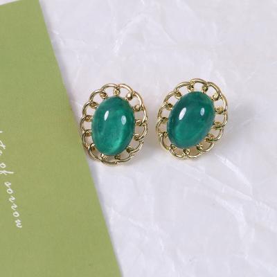 China Earring Accessories Jewelry Making 100PCS Emerald Opal Alloy Earrings Popular DIY For Jewelry Making for sale