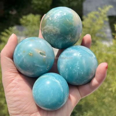 China China natural rock polished amazonite balls amazonite magnetic bluesky stone sphere for healing for sale