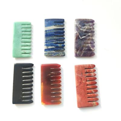 China China Wholesale Natural Dream Stone Amethyst Lapis Lazuli Massager Crystals Healing Hair Comb for sale