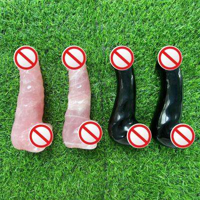 China High Quality Natural Obsidian Rose Quartz Massage Wand from Europe Crystal Stone Carving Healing Black for sale