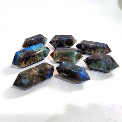 China Natual High Quality Good Light Points China Wholesale Reiki Crystal Stone Labradorite Double Terminated For Collect for sale