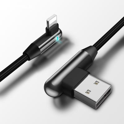 China Cafele Multi Function Data Transfer Cable 90 Degree Angle USB Cable For Lightning 2.4A 1.8M Black Color Fast Charging Cable for sale