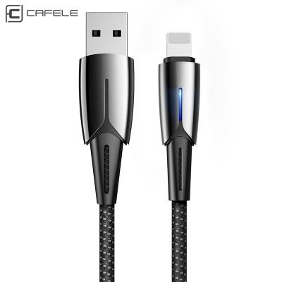 China Mobile Phone Types CAFELE 2019 Auto Power Off USB Cable 120cm/180cm Length LED Braid USB Nylon Data Charging Cable for sale