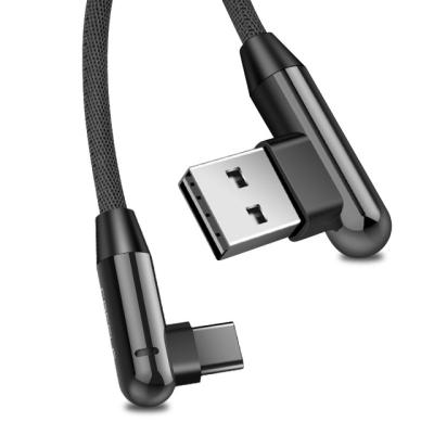 China Amazon Hot Selling 1.2m Video Game Player 90 Degree USB-C Right Angle Braided Type C Cable For Charging And Data Sync for sale