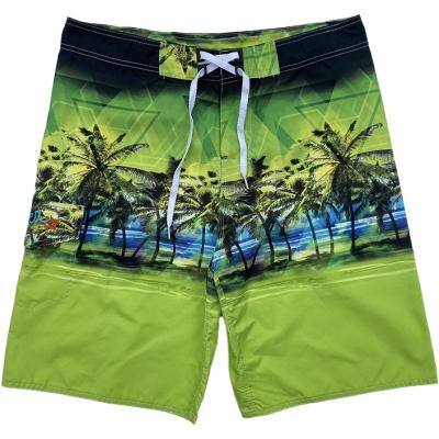 China QUICK DRY Flat Waistband Men's Surfing Pants Swimming Boardshorts Surfingshorts Setting Pattern Coconut Tree for sale