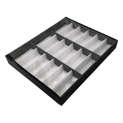 China Multi-lattice 18 Grid Glasses Shop Storage Box Tray Box Hot Sale Box Display Stand Black Sunglasses Display Stand for sale