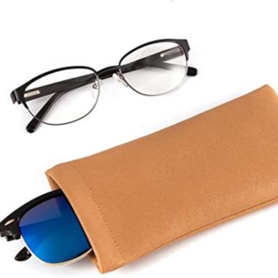 China Factory sale xinhe eyeglass pouch waterproof soft leather optical spectacle case pouch PU glass pouch bag for sale