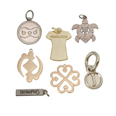 China CLASSIC high quality hot sale engraved custom logo charm metal jewelry tags for pendant bracelet for sale