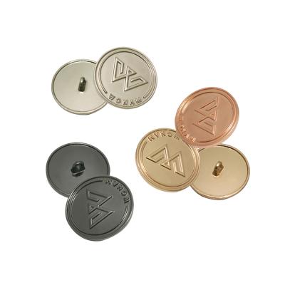 China High quality custom engraved brand logo metal nickel free leg button for denim clothing for sale