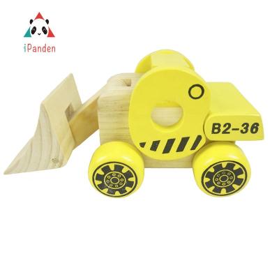 China Wooden Wooden Forklift Toys Colorful Design Wooden Toy Car Pretend Play Pull String Toy for sale