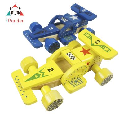 China Popular Children's Toys Children Like Wooden Race Car Toy For Kids Wooden Vehicle for sale