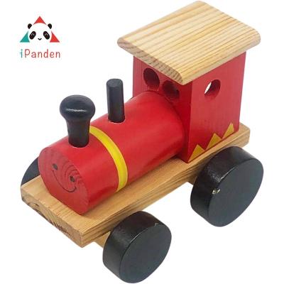 China Smiley Face Design Locomotive Wholesale Wooden Wooden Toy Wooden Locomotive for sale