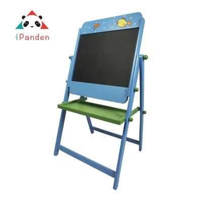 China Double Sides Painting Easel Blackboard Toy Painting Kids Drawing Children Wooden Magnetic Easel for sale