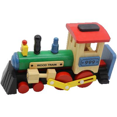 China Toy Wooden Building Block Truck Educational Toy Pulling Assemble Car Toy For Children Wooden Educational Toy Car for sale