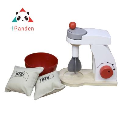 China Pretend Play Sanding Toy Pretend Game Mini Kitchen Mixer Kitchen Mixer Toy Set New Design Wooden Baking for sale