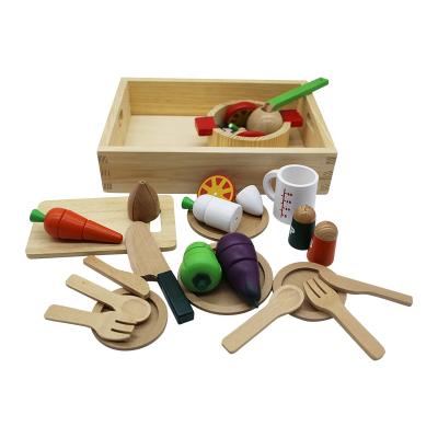 China Hot selling wooden vegetable cutting toy, corte de juguete verduras, wooden cutting toy set for kids for sale