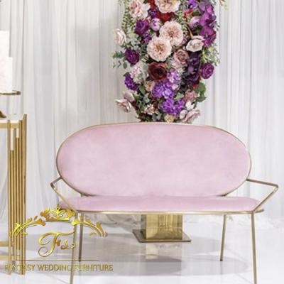 China Modern Mysterious Custom Colors Fabric Seat Gold Metal Frame Wedding Chairs And Sofas for sale