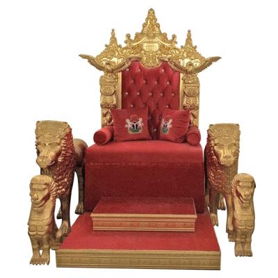 China Luxury Modern Gold Emperor King Throne Chairs For Villa for sale