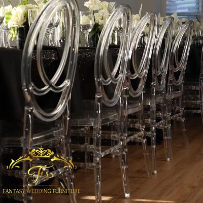 China Modern Design Durable Stackable Chiavari Plastic Resin Clear Crystal Wedding Chairs for sale