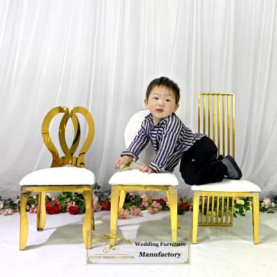 China Modern luxury gold stainless steel small kids chair for birthday party babyshow for sale