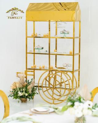 China Fantasy factory luxury gold wedding candy carts with wheels for sale for sale