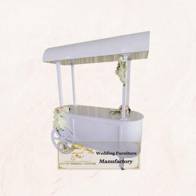 China Latest luxury pure white dessert table cart wedding stand for event for sale