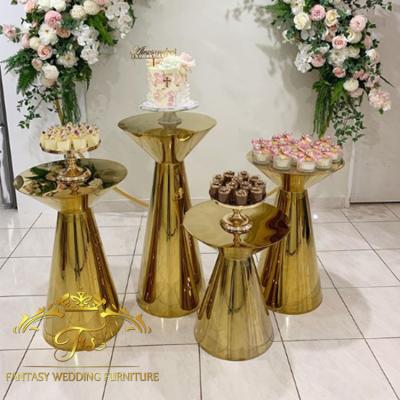 China Modern gold metal stainless steel frame wedding dessert buffet display stand for sale