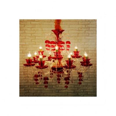 China Modern American Modern Red Luxury Bedroom LED Chandelier Chandelier Light Warm And Romantic Crystal Chandelier Light for sale