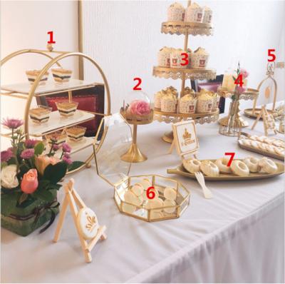 China MJ style wedding banquet metal wrought iron dessert table viable party multi-layer restaurant hotel dessert stand for sale