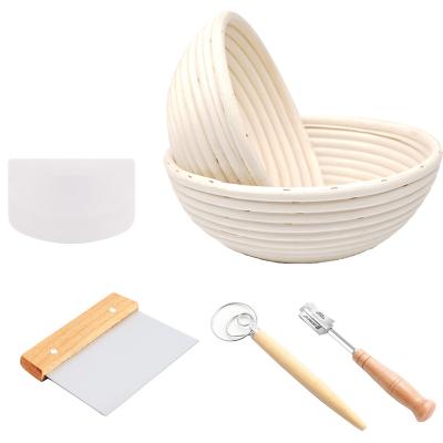 China Sustainable MJ Pastry Baking Tools Customized 9 Inch 10inch Round Bread Dough Proofing Basket Set For Baking Bread for sale