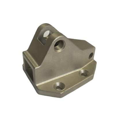 China Machinery Parts Silica Sol Solenoid Investment Casting Dull Polished 1.4409 G20Mn5 Open Socket Threaded Fork Cast Iron Foundry Supplier for sale