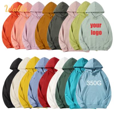 China 100% Winter Men Thick 350g Cotton Sweatshirts Hooded Solid Quality Basic Anti-wrinkle Women Couple Fleece Jogger Pullovers Oversized Hoodies for sale