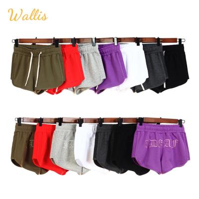 China Custom Fashion Fitness Casual Ladies Waterproof Shorts Terry Cotton Character Running Shorts With String Designer Cotton Shorts For Women for sale