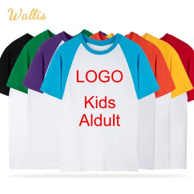 China Anti-Wrinkle Designer Clothes Kids Clothing Lady Summer Casual Short Sleeve T-Shirts Unisex Family Teams Adult Custom 95 Cotton T-shirt for sale