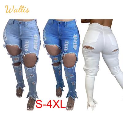 China Fashion Street Fashion Jeans Vestidos Celana Spring QUICK DRY Female Clothing Summer Skinny Ripped Washed Casual Split Jeans Pants for sale