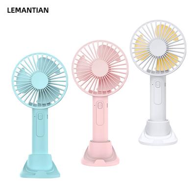 China Mini Fan Mini USB Three Speeds Pink Leafless Portable Electric Fan Battery Operated Handheld Fan for sale