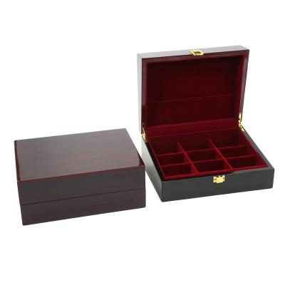 China Handmade Luxury Customized Glossy Wooden Wooden Tea Packing Crate Box for sale