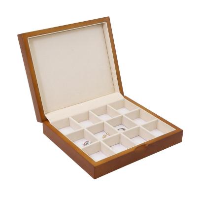 China Custom Made Wooden Jewelry Box Ring Box Logo Elegant Luxury Black Color for sale