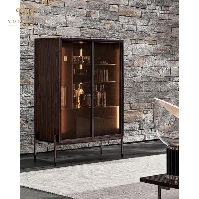 China Other Home Italian Luxury Furniture Modern Design Wine Cabinet Solid Wood Wine Display Cabinet for sale