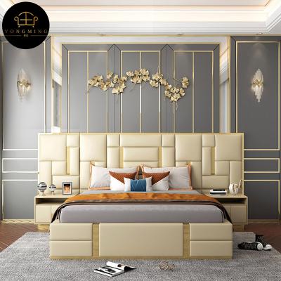 China Factory Direct Selling King Bed Frame 1.8m Single Adjustable Italian Leather Bedroom Double Bed Lightweight Light Luxury (Other) For Home for sale