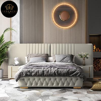 China (Other) King and Queen Double Bedroom Design Modern Home Furniture Adjustable Elegant Single Bed for Sale for sale