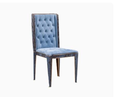 China Cooling classic chairs with metal leg python skin genuine leather dining table and high end chair villa on sale for sale