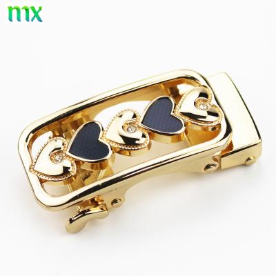 China Automatic Heart Shape Colorful Rhinestone Automatic Belt Buckle For Lady for sale