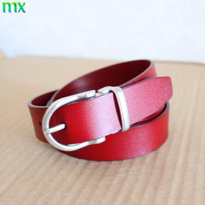 China Original Fashion.Casual.Business Red Color Woman Leather Waist Belt With Pin Buckle for sale