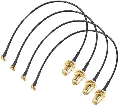 China Right Angle Copper Cable MMCX Male To Male Pigtail Antenna Bulkhead RF1.37 Coaxial Cable for sale